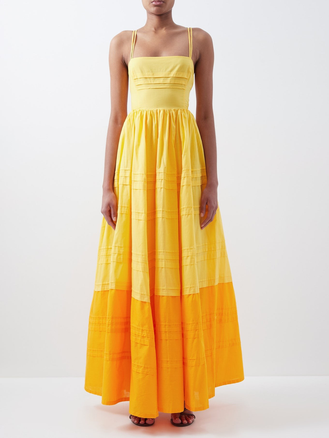 Brigette pintucked cotton-poplin maxi dress | Staud | Matches (US)