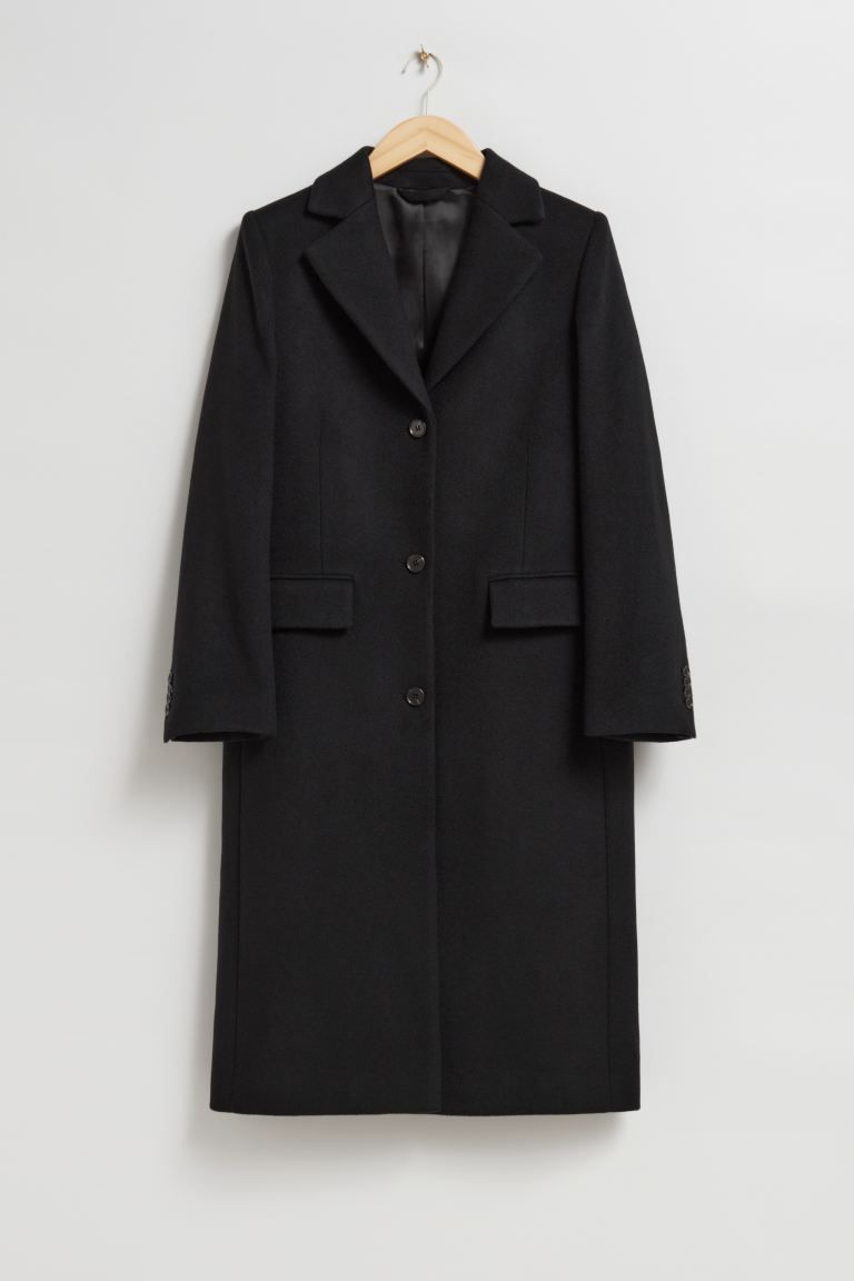 Single-Breasted Coat - Black - Ladies | H&M GB | H&M (UK, MY, IN, SG, PH, TW, HK)