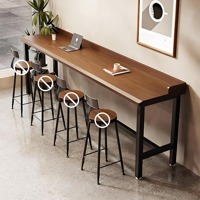 Bar Table, Solid Wood High Top Table, Industrial Rectangular Pub Table, Narrow Dining Tables for ... | Amazon (US)