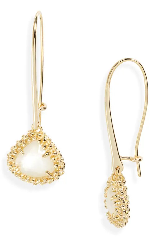 Kendra Scott Kendall Wire Drop Earrings in Gold Ivory Mother Of Pearl at Nordstrom | Nordstrom