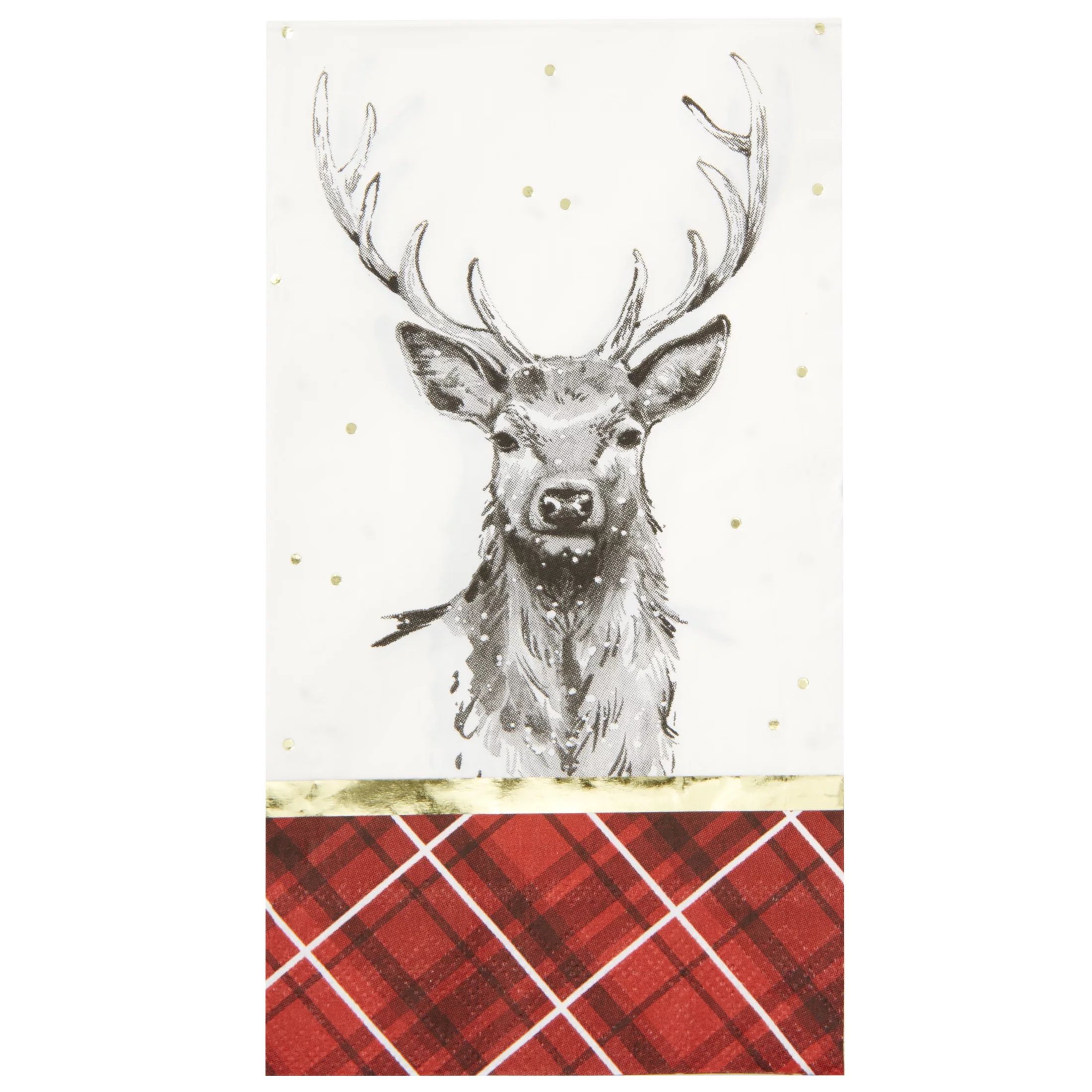 Holiday Time Majestic Deer Guest Napkins, White, Premium Paper Partyware, 16 Count | Walmart (US)