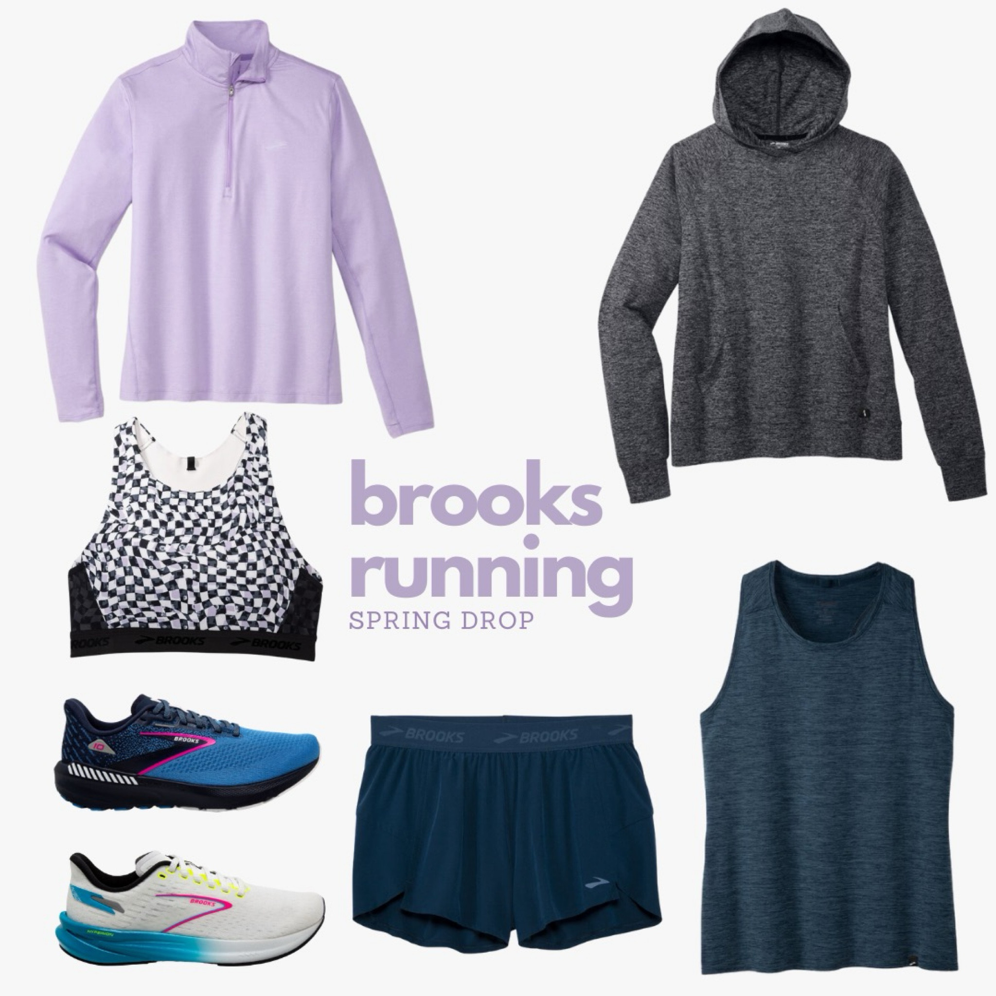 Brooks spring drop! Size small in tops/bottoms. Luxe fabric is so buttery soft. 💜 

#LTKFitness #LTKActive