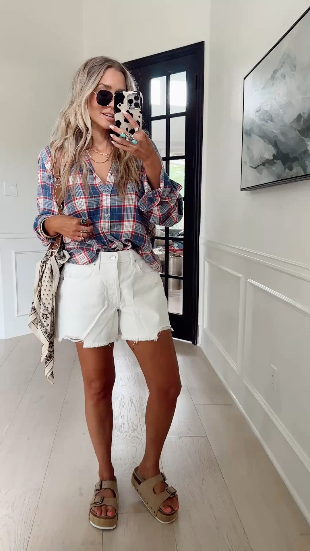 Americans vibes with this summer outfit ✨ this would be great for the Fourth of July or just an every day outfit.

Went up one size (medium) in the top. Wearing my tts in the shorts (4//27).

5’5” // 120 lbs

#LTKSeasonal #LTKootd #LTKmomlife