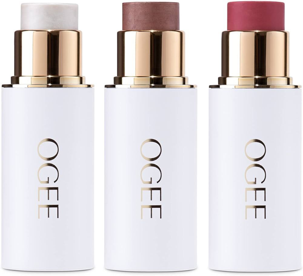 Ogee Face Stick Trio - Contour Stick Makeup Collection - Certified Organic Bronzer, Blush Stick, ... | Amazon (US)