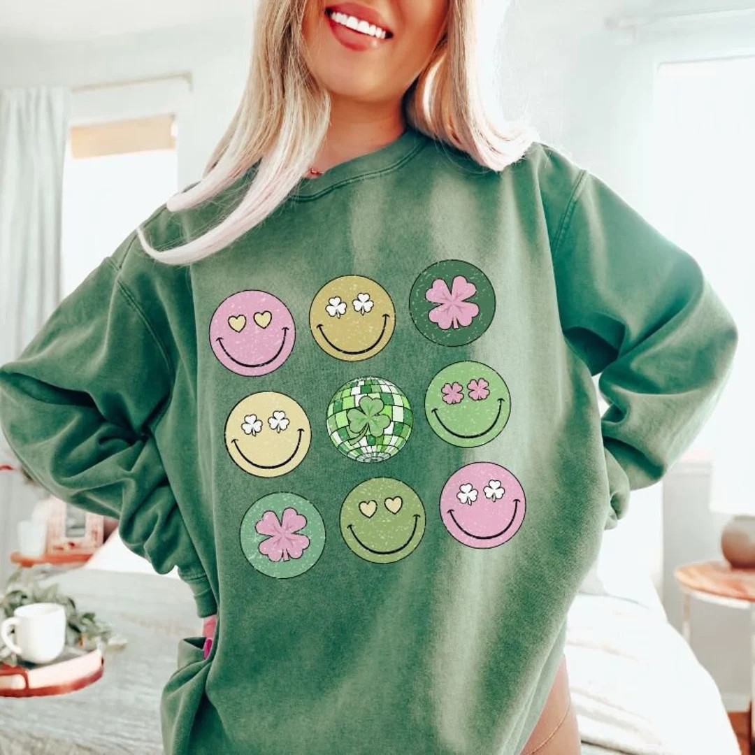 Retro St Patricks Day, Smiley Face Shirt, Retro Smiley Shirt, St Patricks Day Shirt, Saint Patric... | Etsy (US)