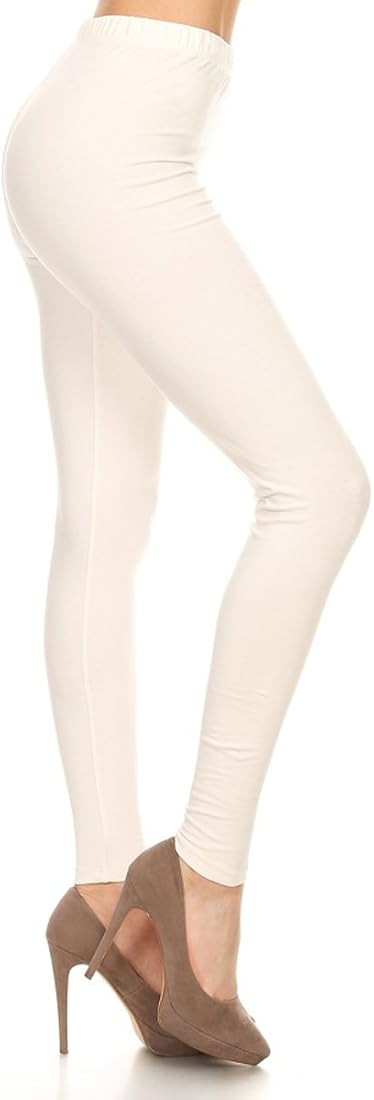 Leggings Depot Cotton Women's Premium Quality Ultra Soft Solid Leggings | Amazon (US)