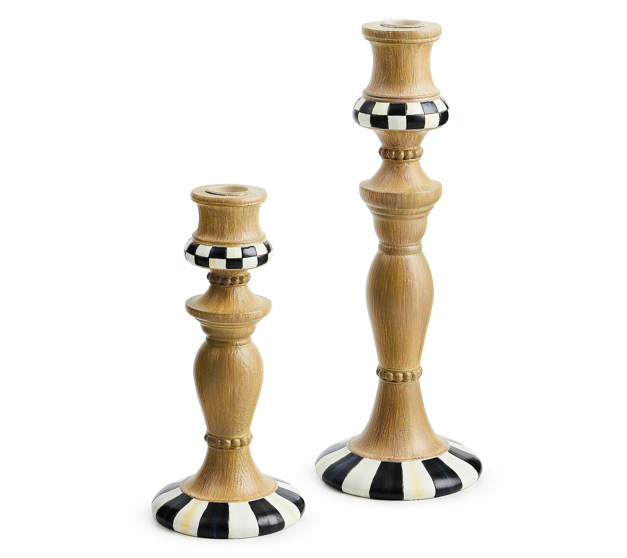 MacKenzie-Childs Courtly Candlesticks, Set of 2 | QVC
