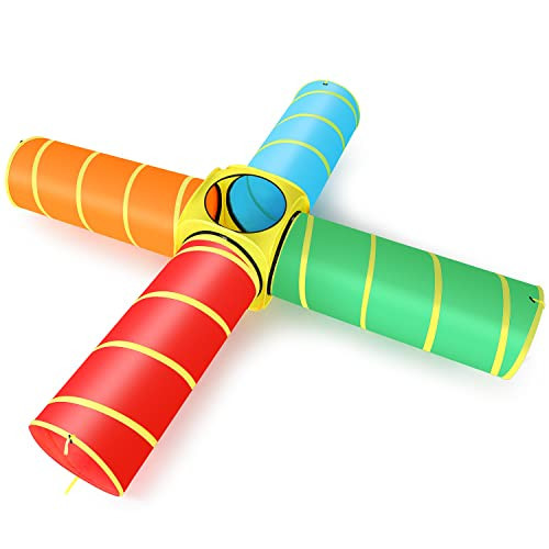 PigPigPen Kids Tunnel for Toddlers,Pop Up Play Tunnel Tent for Babies or Dogs, Indoor & Outdoor Toys for Kids Backyard Playset (4-Way Play Tunnel) | Amazon (US)