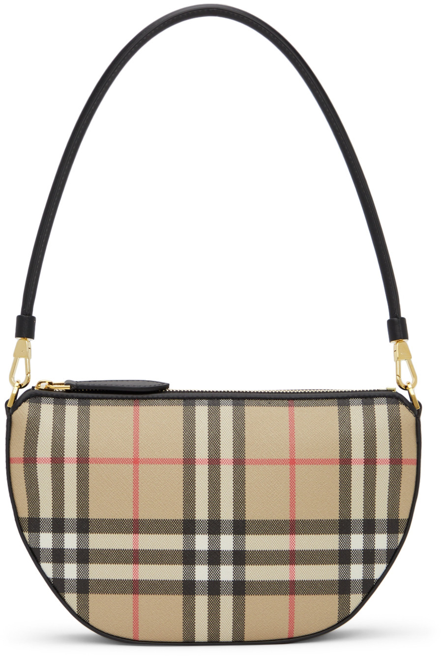 Beige Vintage Check Cotton Olympia Pouch | SSENSE