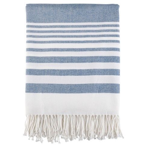 Stripe Pattern Fringe Throw Blankets (50"x60") - Saro Lifestyle® | Target