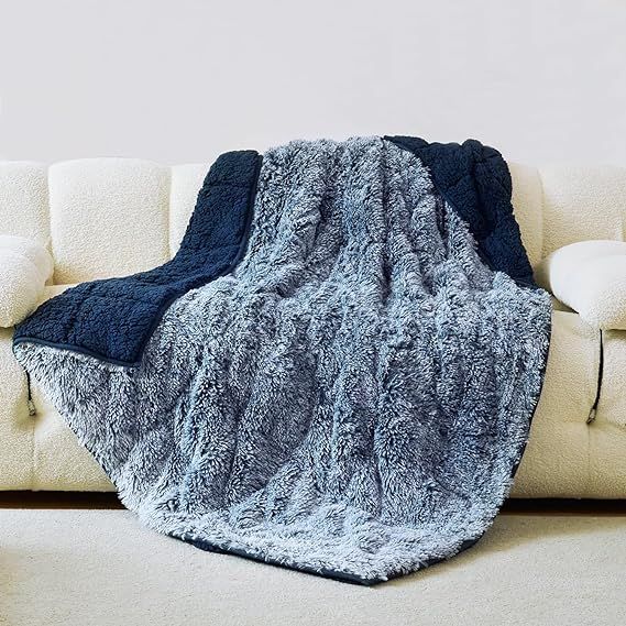 Wemore Shaggy Long Fur Faux Fur Weighted Blanket, Cozy and Plush Sherpa Long Hair Blanket for Adu... | Amazon (US)