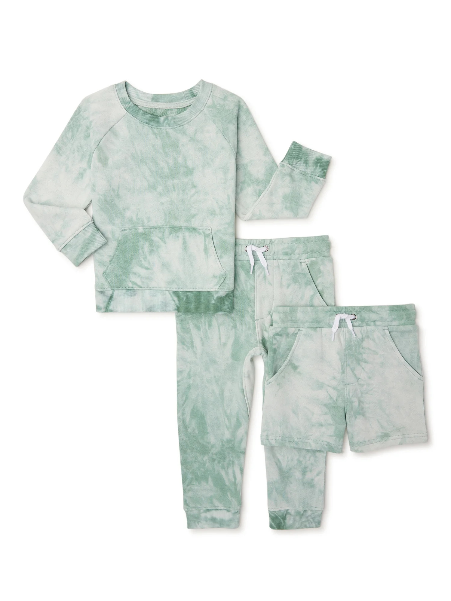Wonder Nation Baby and Toddler Boy French Terry Athleisure Outfit Set, 3-Piece, Sizes 12M-5T | Walmart (US)