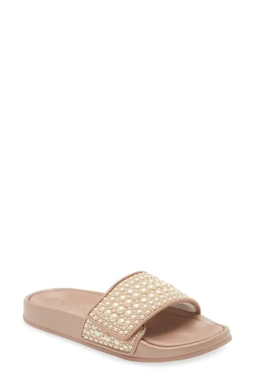 Jimmy Choo Fitz Embellished Pool Slide in Ballet Pink at Nordstrom, Size 6Us | Nordstrom
