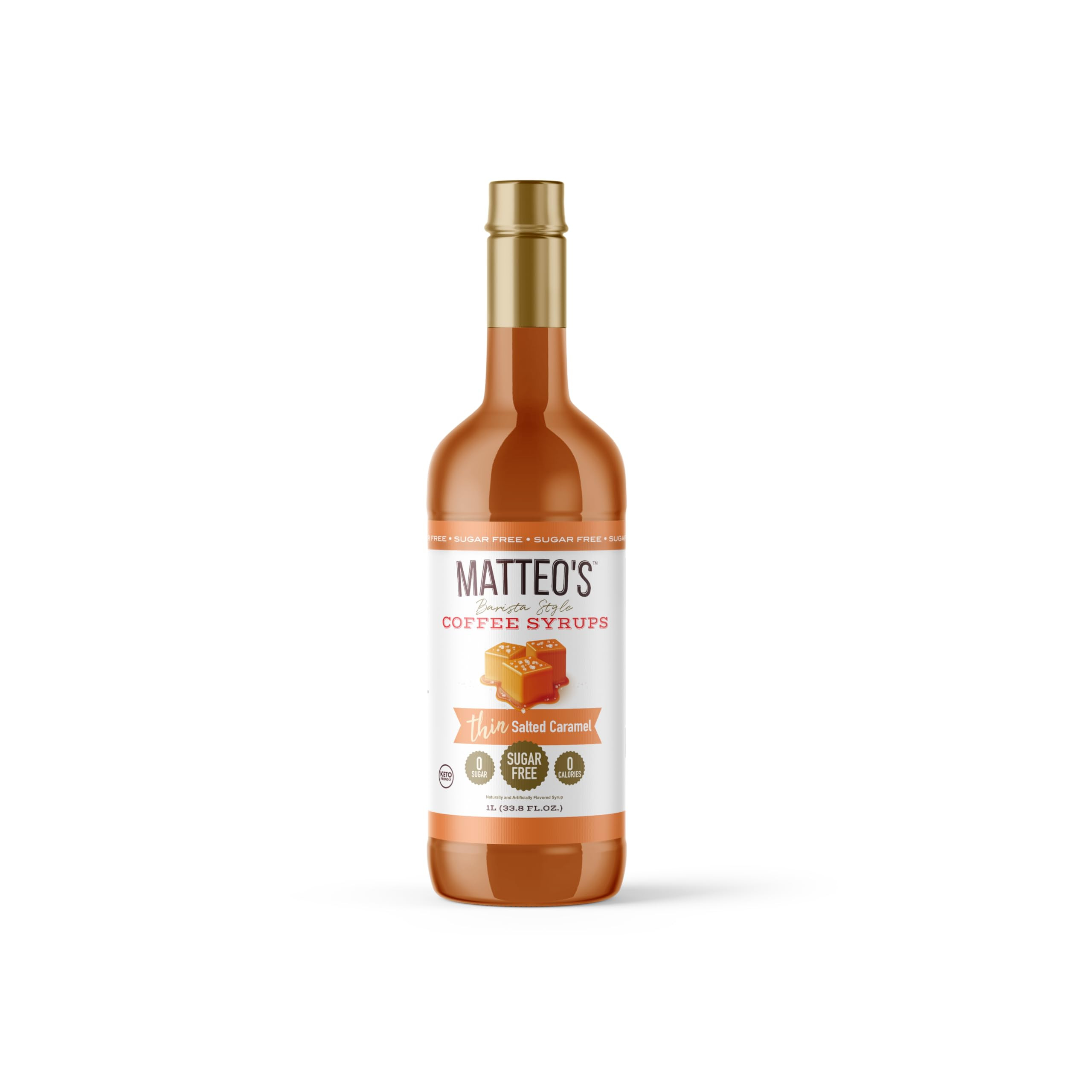 Matteo's Barista Style Sugar-Free Coffee Syrup, Thin Salted Caramel Flavour, Zero Calories and Su... | Amazon (US)