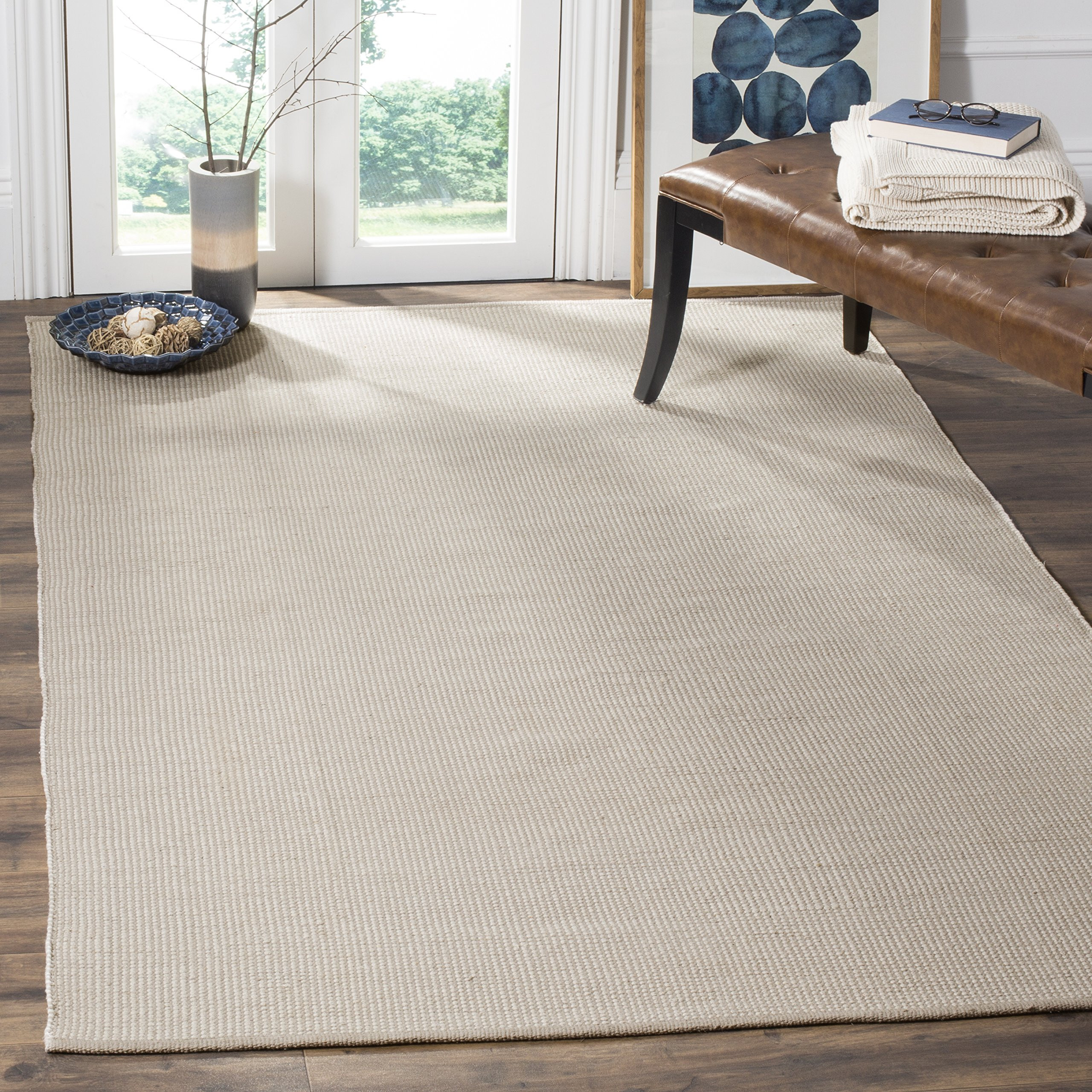 SAFAVIEH Montauk Collection 5' x 8' Ivory/Grey MTK345A Handmade Flatweave Boho Farmhouse Cotton Livi | Amazon (US)