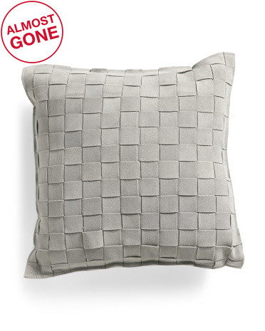 18x18 Suede Basketweave Pillow | TJ Maxx