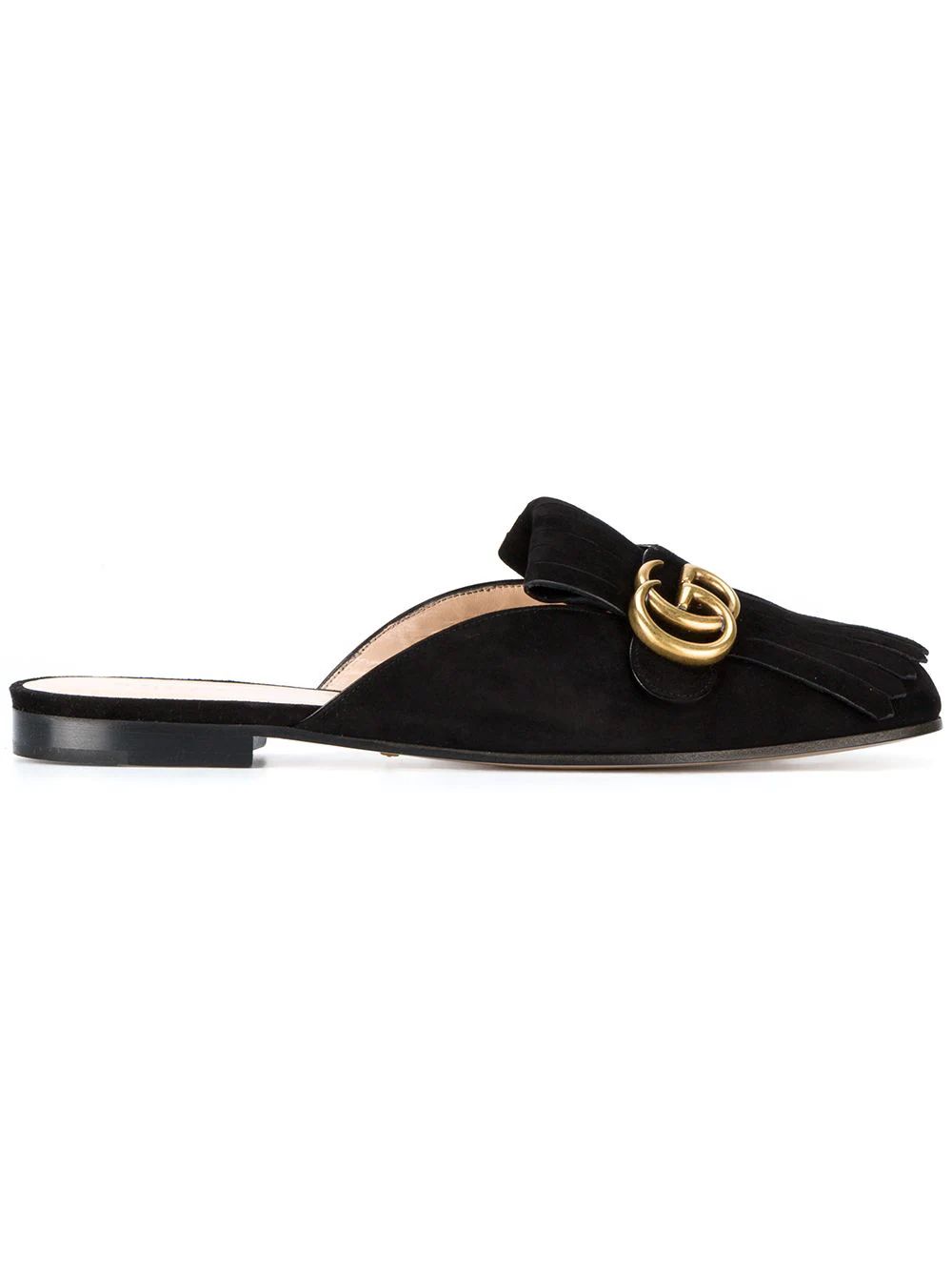 Gucci GG marmont slippers - Black | FarFetch US