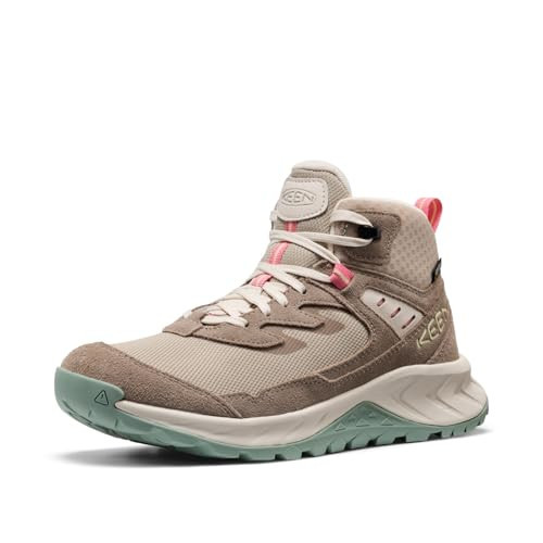 KEEN Women's Hightrail Mid Height Durable Lightweight Breathable Leather Waterproof Hiking Boots, Brindle/Pink Lemonade, 12 | Amazon (US)