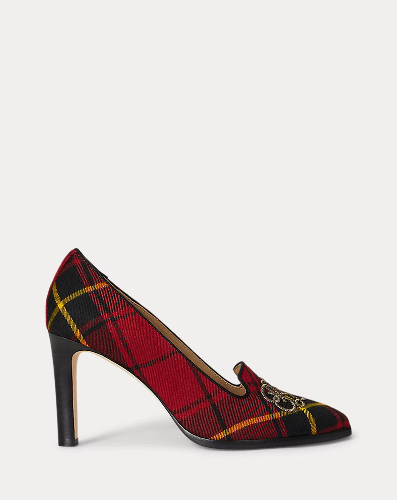 Corah Embroidered-Logo Plaid Pump | Ralph Lauren (UK)