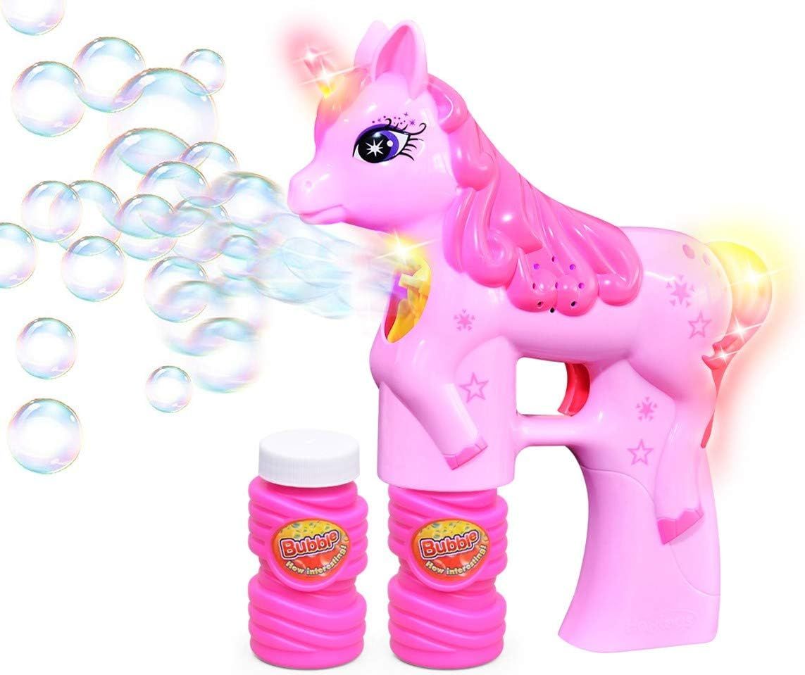 Unicorn Bubble Gun Bubble Blaster Toy for Party Favors Parent-Friendly Sound-Free Design, Extra R... | Amazon (US)