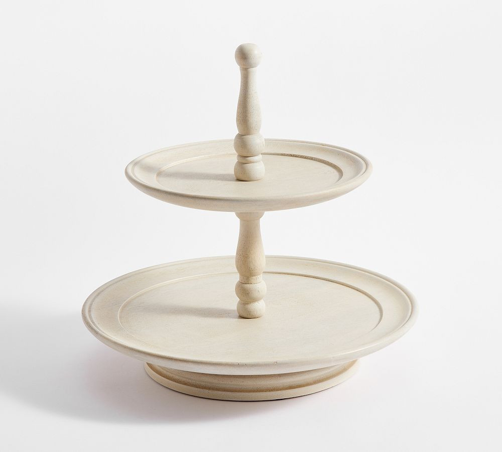 Turned Wood Tiered Stand | Pottery Barn (US)