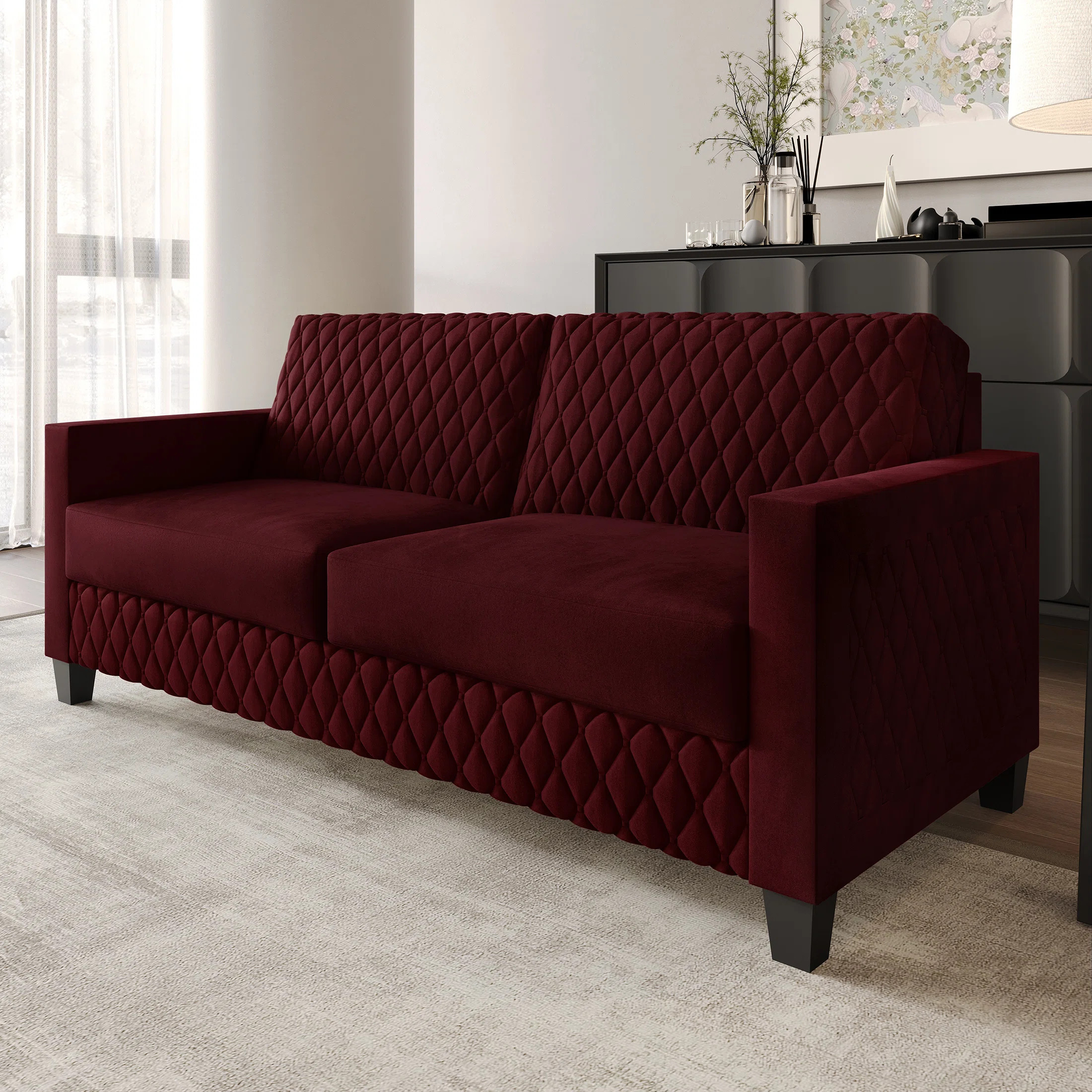 Velvet Upholstered Sofa | Wayfair North America