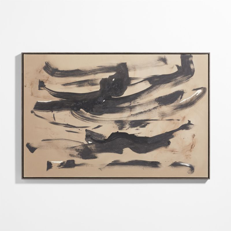 'Fast Pace' Framed Beige & Black Wall Art Print 61"x41" by Joe Turner | Crate & Barrel | Crate & Barrel