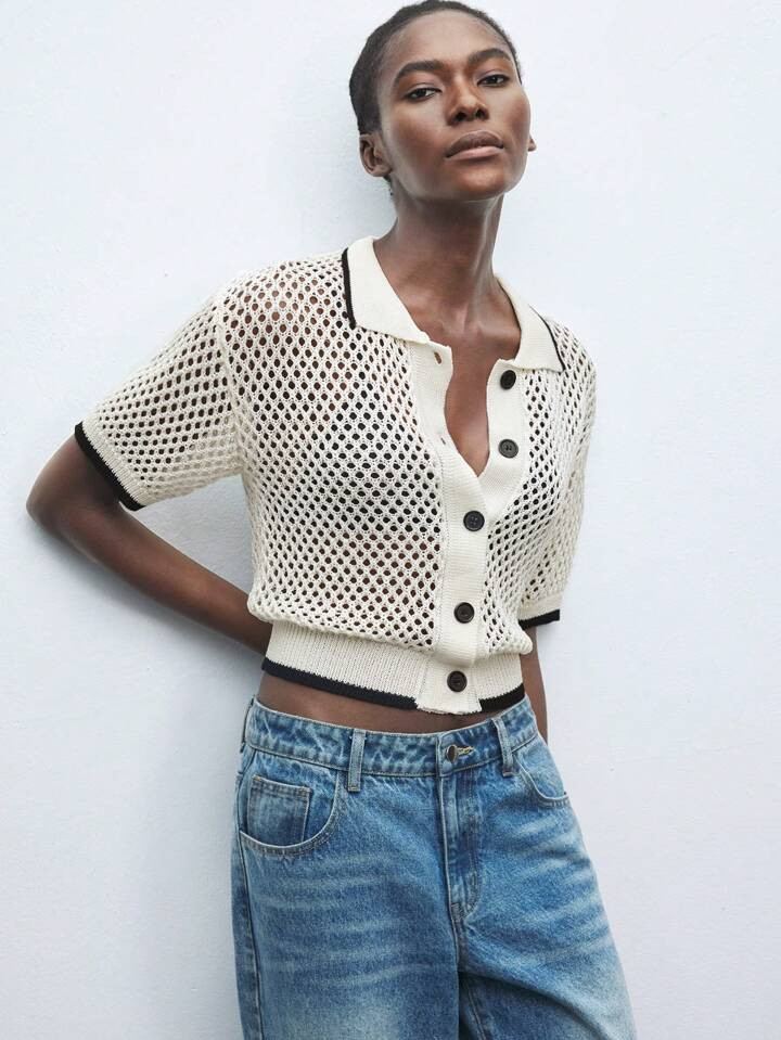 Maija Regular Loose Drop Shoulder Round Neck Knit Cardigan | SHEIN