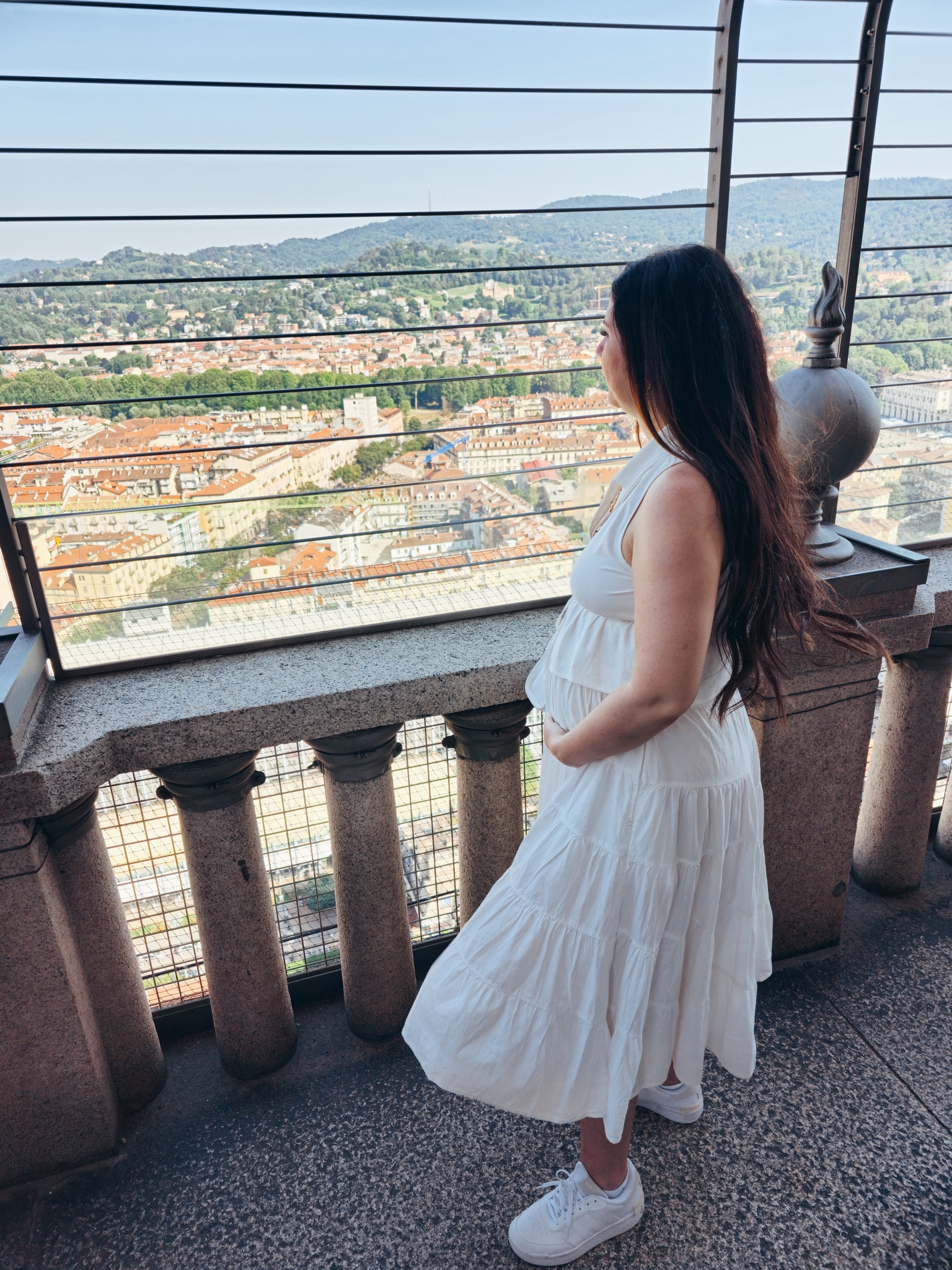 Italy outfit, summer outfit, bump friendly, midi skirt, maxi skirt, crop top, summer top, white skirt, white sleeveless top, white adidas sneakers

#LTKshoecrush #LTKSeasonal #LTKstyletip