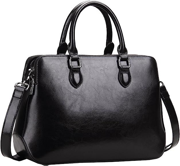 HESHE Leather Womens Handbags Totes Top Handle Shoulder Bag Satchel Ladies Purses | Amazon (US)