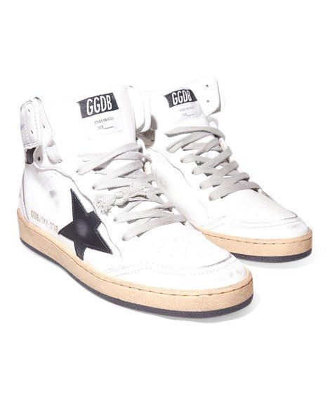 Golden Goose | White & Black Star Hi-Top Sky Star Leather Sneaker - Women | Zulily