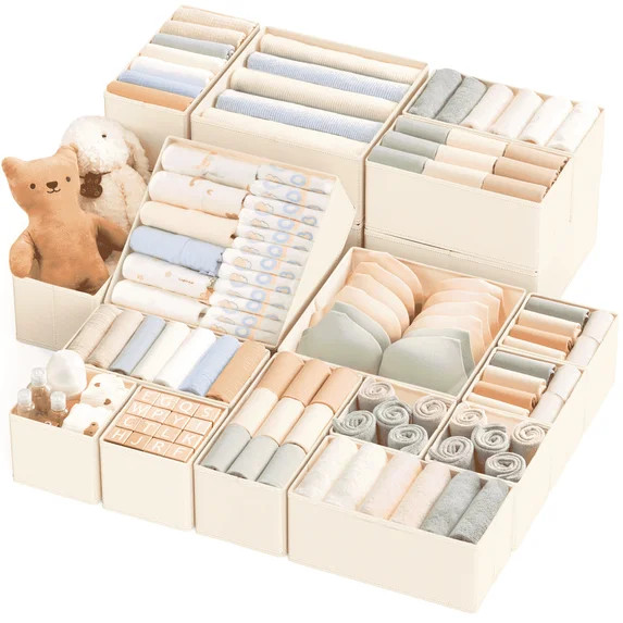 Criusia 20 Pack Drawer Organizers for Clothes, Foldable Fabric Closet Organizers and Drawer Divid... | Walmart (US)