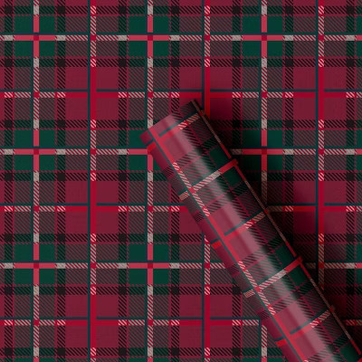 30" 90 sq ft Christmas Roll Wrap Tartan Plaid - Wondershop™ | Target