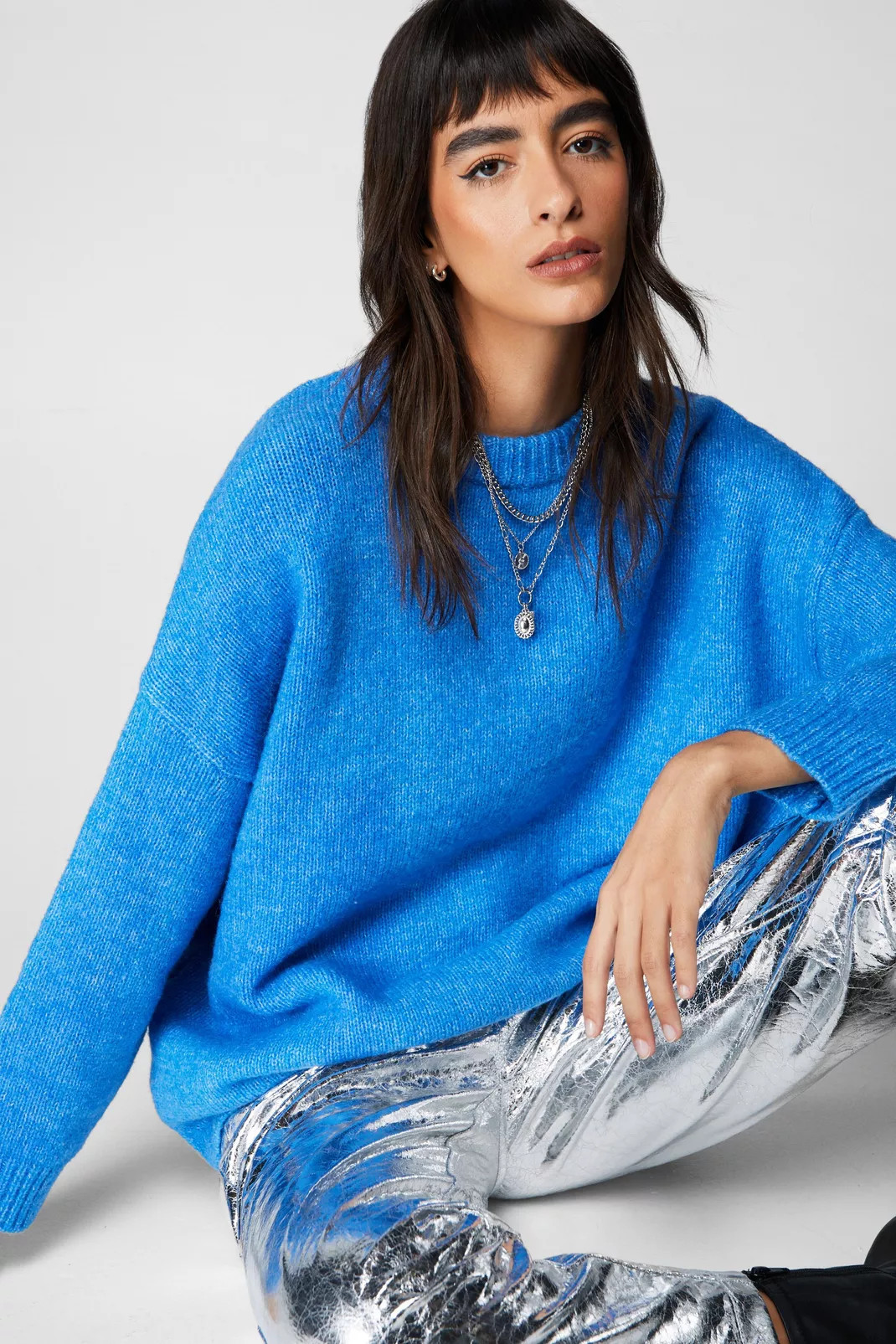 Basic Crew Neck Oversized Knit Jumper | Nasty Gal US