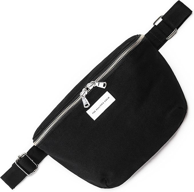 Amazon.com | The Peacock Crew Spacious Black Crossbody Belt Bag in Cotton Canvas \u2013 Lightweig... | Amazon (US)