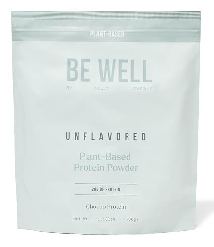 Be Well By Kelly Unflavored Plant-Based Protein Powder, Vegan 20G of Protein & 8G of Fiber (1 Ingredient, 20 Servings) 9 Amino Acids + 3 BCAAs No Soy, No Dairy, Stevia-Free, No Sugar Added 1.68lb 760g | Amazon (US)