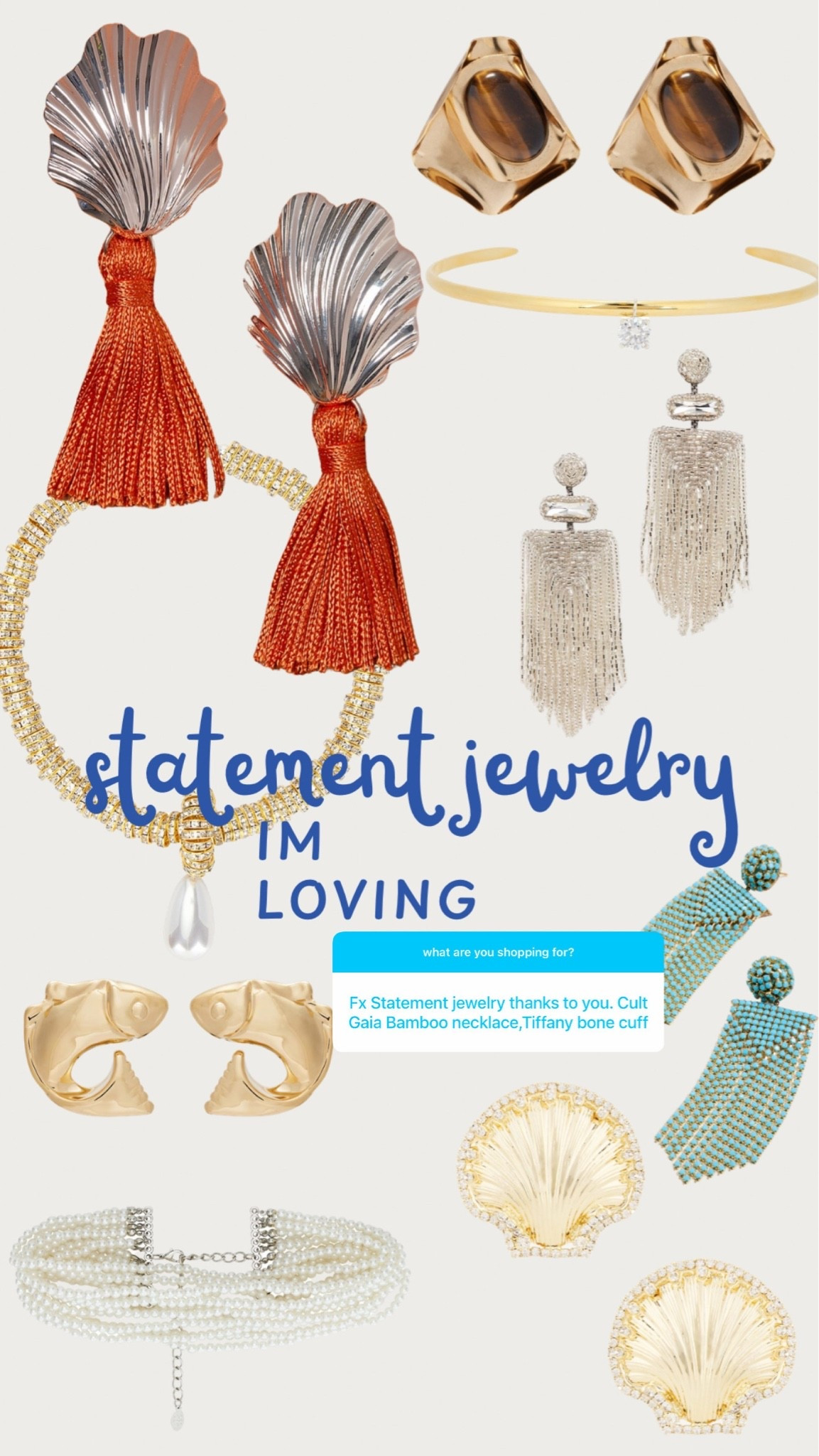 Statement jewelry I’m loving right now ￼

#LTKootd #LTKTravel #LTKSwim