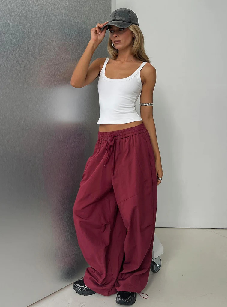 Mankind Baggy Cargo Pants Red | Princess Polly US