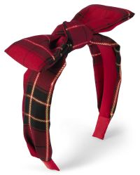 Girls Matching Family Plaid Top Knot Headband - classicred | The Children's Place