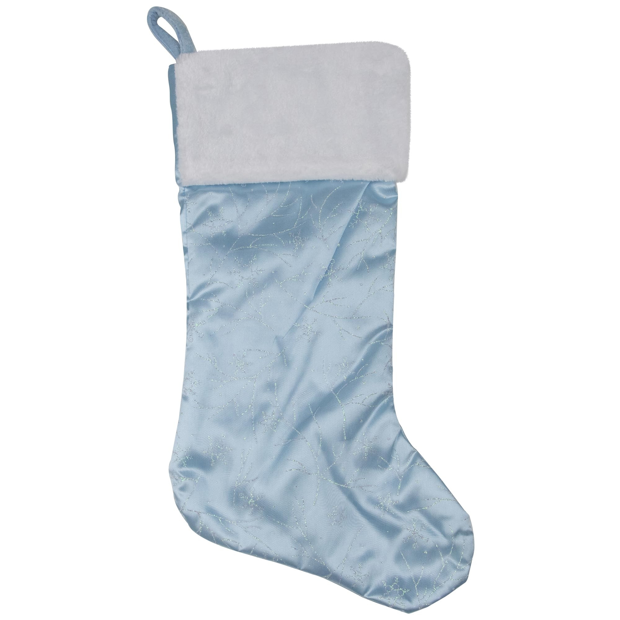 Northlight 20.5-Inch Blue and White Sheer Organza Christmas Stocking with Faux Fur Cuff | Amazon (US)