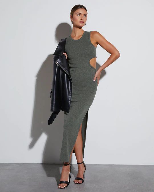 Jordana Ribbed Cutout Maxi Dress | VICI Collection