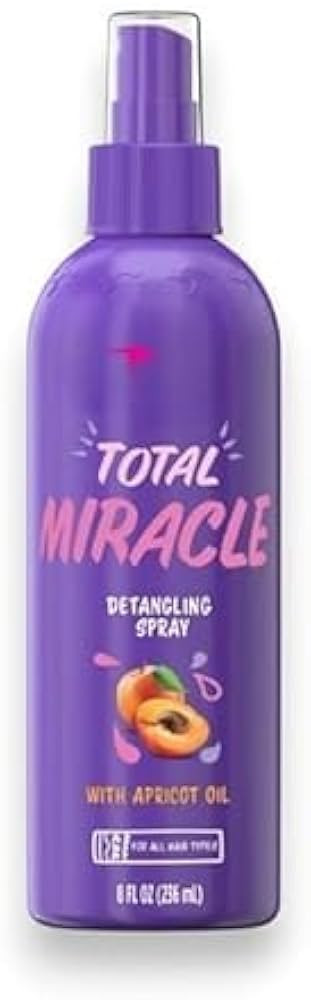 Au~ssie Total Miracle Hair Detangling Spray with Apricot Oil, All Hair Types, 8 fl oz, Purple | Amazon (US)