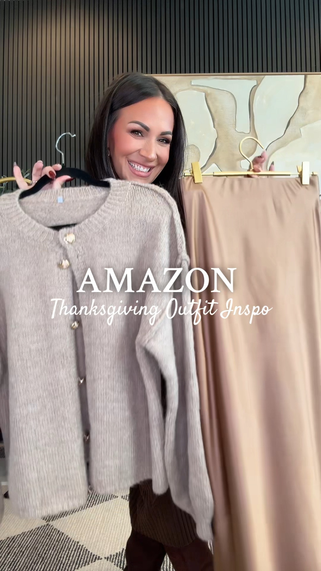 “Thanksgiving, but make it chic 🍂✨

Amazon finds that make you feel effortlessly polished for the holidays! This cozy cardigan + satin skirt combo is giving luxe on a budget.

My stats for fit: 5’2”, 130 lbs, 34DD, 25” waist. 

#affliate #PetiteStyle #fashionover40 #StyleInspo #ThanksgivingLook #ootd #AmazonFashion #outfitinspo #ThanksgivingOutfit #AmazonStyle #TimelessStyle

#LTKOver40 #LTKStyleTip #LTKHoliday