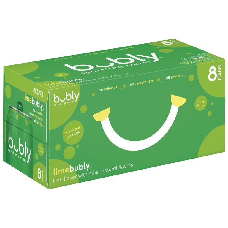 bubly Lime Flavored Sparkling Water, 12 oz, 8 Pack Cans - Walmart.com | Walmart (US)