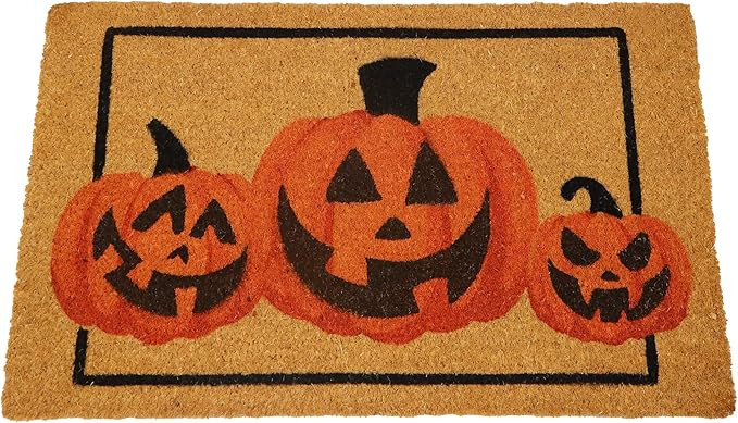 JOYIN Halloween Decoration Pumpkin Patterned Doormat, 30\u201dx 17\u201d Non Slip Natural Coir Fr... | Amazon (US)