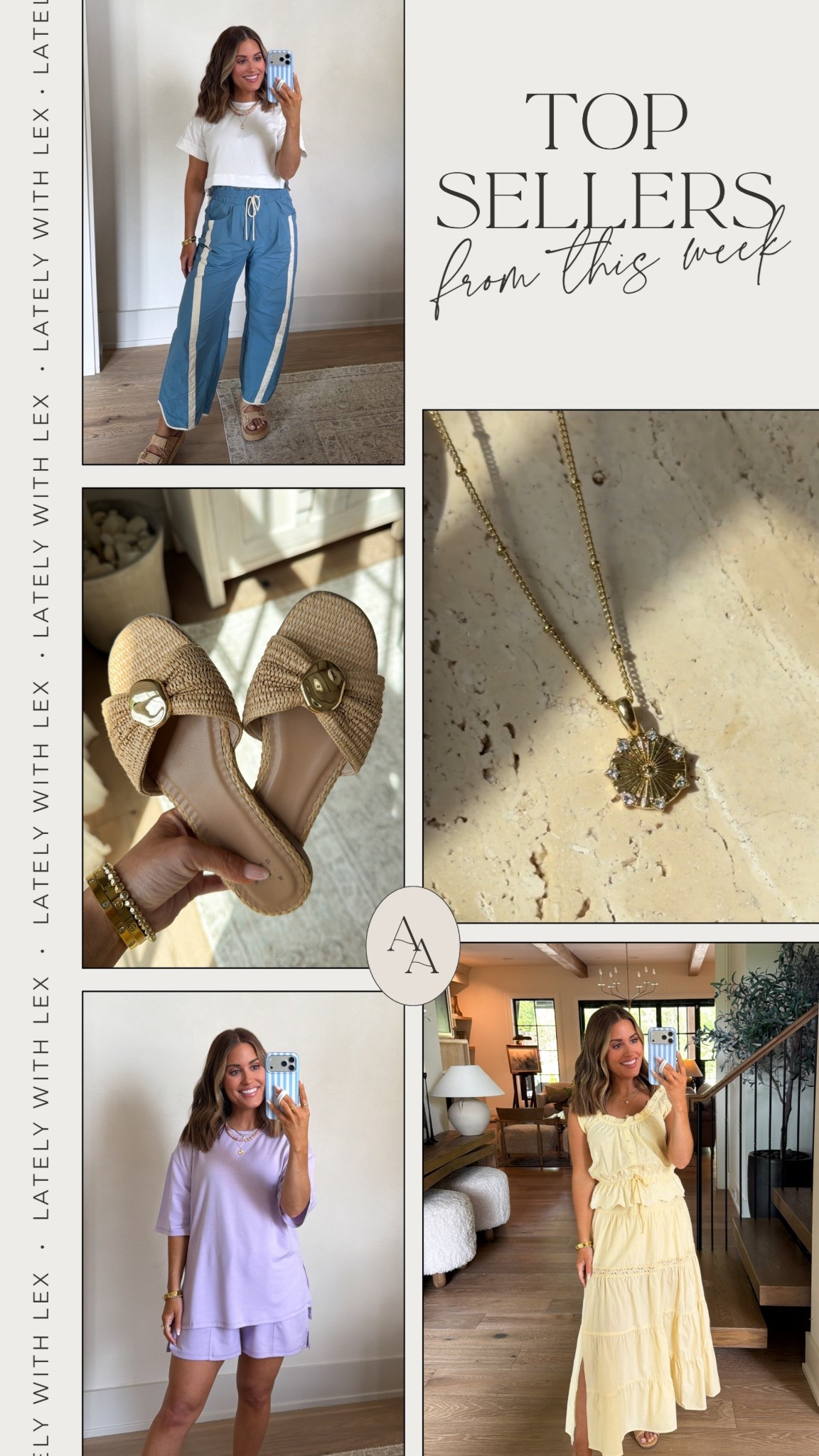 Top sellers from this week: 

1. “My Sunshine” Necklace— designed by me in collaboration with Tiny Tags & it’s now available in Target! Would be such a good gift for someone, especially with Mother’s Day coming up 💛. 
2. This yellow target set! — such a pretty color for spring/summer. Would be cute to wear to a casual event, brunch, church, etc! Wearing xs in both top & bottoms 
3. Target sandals— just got these this week and have been wearing them since! The gold detail is so pretty & they also feature a memory foam insole, which makes them so comfy! 
4. Amazon track pants— love these trendy, sporty pants + they’re so comfortable with the elastic waistband. Very bump friendly, so these are definitely going to be worn on repeat! 
5. Lavender Amazon Set— an easy & comfy set to throw on with sandals or casual sneakers to run errands, lounge, etc! I’m wearing a size xs! 

#LTKootd #LTKPetite #LTKBump