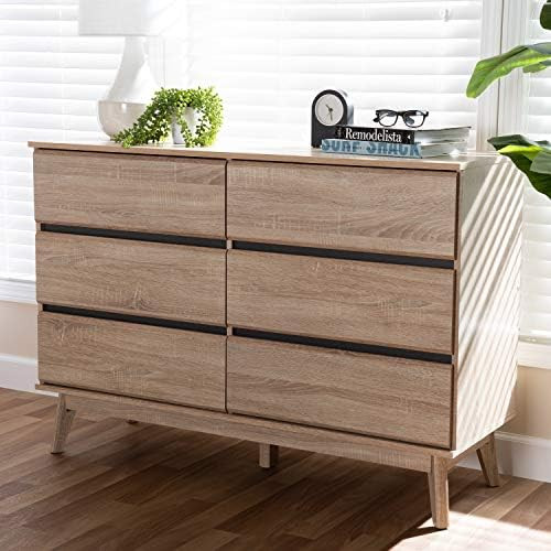 Baxton Studio Miren Mid-Century Modern 6-Drawer Dresser | Amazon (US)
