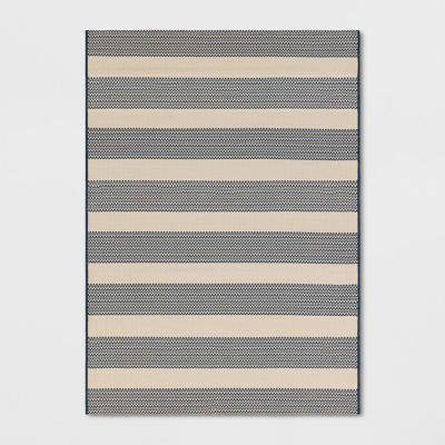 5'x7' Thick Striped Woven Rectangular Outdoor Area Rug Blue - Threshold™ designed with Studio McGee | Target
