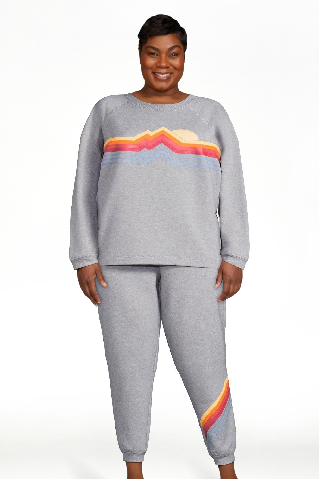 Joyspun Women's French Terrycloth Holiday Pajama Gift Set, 2-Piece, Sizes up to 3X - Walmart.com | Walmart (US)