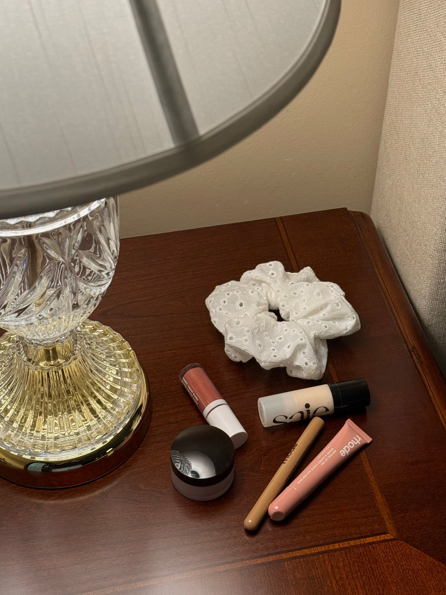 Saie glowy super gel in starglow
Laura Mercier loose setting powder in soft pink 
Rhode lip glaze in toast
Rhode lip contour in lift
Elf liquid blush in suave mauve
Amazon lamp

#LTKdayinmylife #LTKgrwm #LTKBeauty